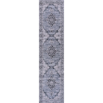 Wincer Chenille Cottage Medallion Machine-washable Area Rug